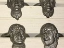 BEATLES JEWELRY 1964  SET OF 4 HEAD RINGS SILVER 3/4