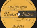 THE CLEVES 45: STICKS & STONES/DON'T TURN YOUR BAC.AUSSIE FEST 3306 NM & NM  '69