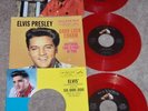 3 Elvis Presley Unplayed Red Vinyl 45s & Pic Slv Hard Headed Woman Stuck On You