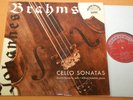 Navarra Holecek Brahms 2 Cello Sonatas Czech Supraphon Red/Silver Stereo 60s NM