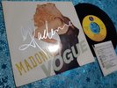 Madonna autograph vinyl 7 VOGUE signed live ticket concert PARIS bercy 2015 rare