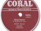 Super Rare 1959 BUDDY HOLLY Rock’n Roll 78 RPM Record. Heartbeat/Well All Right