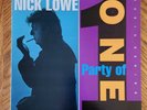 NICK LOWE / PARTY OF ONE   1990 Reprise Records w Lyric Inner Sleeve   NEAR MINT