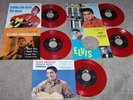 5 Elvis Presley Unplayed Red Vinyl 45s & Pic Slv Hard Headed Woman Stuck On You