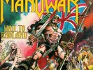 LP Manowar Hail To England ORIGINAL, WHITE CONTOUR AROUND THE LOGO NEAR MINT