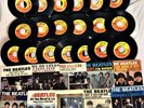 BEATLES ALL 19 CAPITOL SWIRL 45s + 10 ORIG PICTURE SLEEVES. AN AWESOME LOT