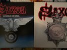 SAXON WHEELS OF STEEL(1980)& STRONG ARM OF THE LAW INC PATCH(1980) VINYL ALBUMS