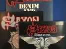 LOT- 3 SAXON PROMO vinyl LPs Wheels o Steel Strong Arm o Law Denim Leather NM/EX