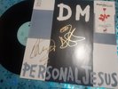 depeche Mode autograph DAVE GAHAN / ANDREW FLETCHER vinyl PERSONAL JESUS ticket