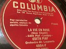 Edith Piaf La Vie En Rose 10” Shellac 78RPM 1950 Columbia  ORIGINAL