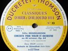 Mendelssohn: Violin Concerto - Devy Erlih **Ducretet Thomson 10