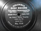 Columbia Disc Record 1114 He Didn't know exactly what to do one side VV+