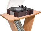 Natural Record Player Stand Turntable Stand Vinyl Record Storage Cabinet Wooden