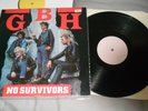 G.B.H -NO SURVIVORS LP TEST PRESSING PUNK ROCK DISCHARGE CRASS SEX PISTOLS VG VG