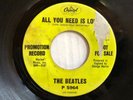 Beatles ALL YOU NEED IS LOVE 1967 Capitol PROMO G+ to VG