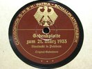 HINDENBURG GÖRING Gedenkplatte zum 21. März 1933 Staatsakt in Potsdam PATRIA