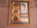 Elvis Presley Gold Plated Records Framed With Concert Ticket