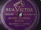 Rene Alvarez y su conj.-DEJAME TRANQUILO/CUBAN SON MONTUNO-Rca Victor 78 RPM