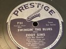 JAZZ Prestige 78 RPM Zoot Sims - Swingin The Blues / Trotting 751 V++