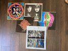 2 KISS LP's Records Dynasty Rock and Roll Over w/ inner Sleeves + Store Bag