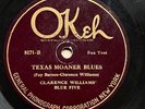 CLARENCE WILLIAMS’ BLUE FIVE - ’TEXAS MOANER BLUES/ HOUSE RENT BLUES’ OKEH 78