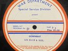 RARE 16” TRANSCRIPTION RECORD Les Brown Downbeat WWII H-7 #67 War Department