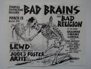 BAD BRAINS / BAD RELIGION 12 March 1982 concert poster THE LEWD Los Angeles PUNK