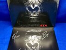 EXTREME SIX  RED/BLACK Marble VINYL Embossed Cover Band Autographed Cover Page