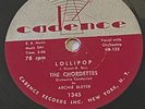 The Chordettes  Lollipop / Baby Com-A Back-A  78 Record VG+ PRICE CUT
