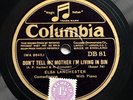 MOVIE STAR ELSA LANCHESTER ’DON’T TELL MY MOTHER I’M LIVING IN SIN’ COLUMBIA 78
