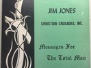 JIM JONES - CHRISTIAN CRUSADES - AUTOGRAPHED MESSAGE - LP ALBUM COVER ONLY VG+