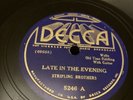 COUNTRY Decca 78 RPM Stripling Brothers - Late In The Evening 5246 V++