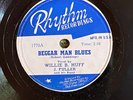 Rhythm 1770 WILLIE HUFF ( Johnny Fuller gtr)  BEGGAR MAN  78 rpm BLUES EE+ 1953