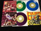 ELVIS PRESLEY 45 PROMO LOT(3) 50th ANNIVERSARY ALL COLORED VINYL NM TO MINT