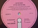 King Crimson LP In The Court Of The UK Pink Island 1st Press A2 B4 PROG