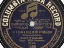 BILLY WILLIAMS MUSIC HALL 78 - LET'S HAVE A SONG ON THE GRAPHOPHONE - EX COND