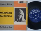 MARIANNE FAITHFULL Summer Nights RARE Sweden 45 beat girl group swedish HEAR