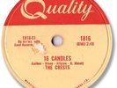 Super Rare 1959 The CRESTS Doo Wop 78 RPM Record. 16 Candles
