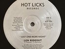 Len Rideout - 12” rare soul boogie funk 1981 Hot Licks “Just One More Night” M-
