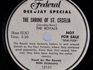 THE ROYALS: Shrine of St. Cecelia US Federal 12121 Bio Promo 78 Doo Wop E- HEAR