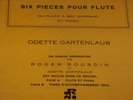 Odette Gartenlaub 6 Pieces for Flute & Piano Roger Bourdin PRIVATE PRESSING MINT