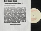 PET SHOP BOYS -Fundamentalism Pt1- Rare UK White Label Promo 12” +Press Release