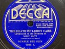 Blues-78 RPM-Bumble Bee Slim-Death of Leroy Carr/Blue Blues-Decca 7098-E-
