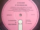 King Crimson LP In The Court UK Pink Island 1st Press A2 B2 LOVELY AUDIO PROG #