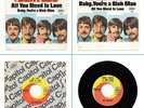 BEATLES EX All You Need Is Love PS & VERY RARE “comma” B side 45 label