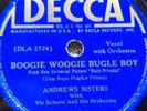 78 rpm Decca 3598, Andrews Sisters, Boogie Woogie Bugle Boy VV+