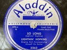 Blues-78 RPM-Lightnin' Hopkins-So Long/My California-Aladdin 3262-V+