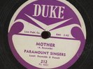 Gospel 78 - The Paramount Singers - Mother / Shall We Meet on Duke