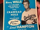 MAURY WILLS & Lionel Hampton 1963 PROMO PICTURE SLEEVE (no 45) MLB Dodgers Jazz*