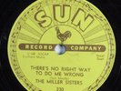 Rockabilly 78 MILLER SISTERS There's No Right Way To... SUN 230 V+/E- HEAR 870